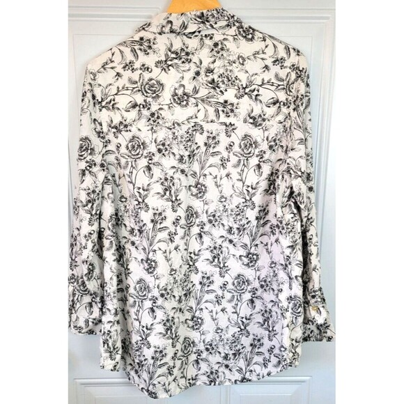 Joie Plus Size Linen Button-Down Top Size 1X Floral Long Sleeve - Picture 7 of 7